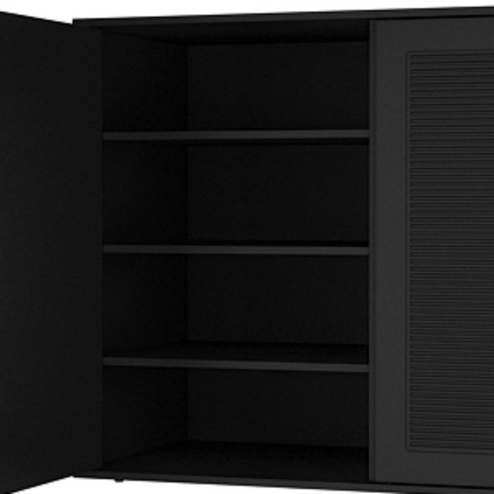 Tucker Murphy Pet™ Black Three Door Cat Litter Box Enclosure With 4